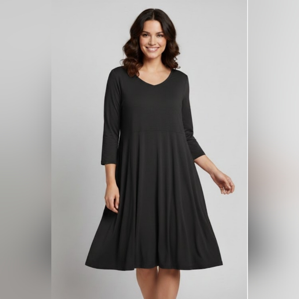 NEW! Terra & Sky Long Sleeve Dresses - Black Set Of 2 NWT - Picture 3 of 10